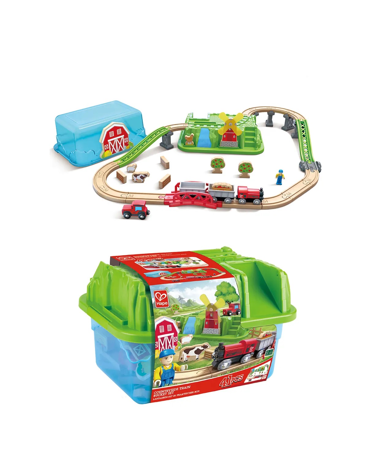 HAPE Игровой набор "Железная дорога", Сельский поезд